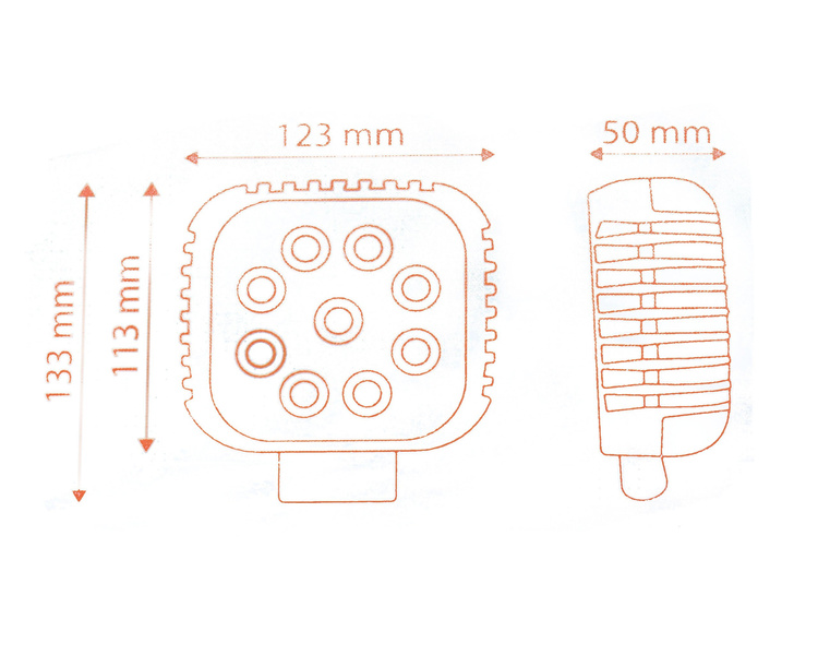 Lampa robocza LED skupiona 3600Lm IP67 mocna