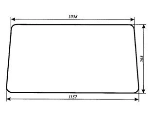 szyba do ciągnika C-330 kabina Osiny (ramki z rury kwadratowej) - tylna (178a)