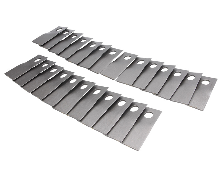 zestaw noży kosiarki rotacyjnej Kuhn lewe 107x45 fi 18,2mm gr 4mm 25 szt.