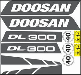 naklejka, logo na maskę ładowarka Doosan DL 300