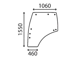szyba do ciągnika Kubota - drzwi lewe 3S200-70770 