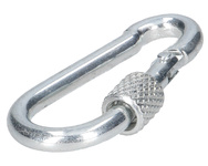 Karabińczyk metalowy z zabezpieczeniem 4x40mm stalowy