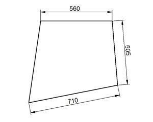 szyba do ciągnika Deutz-Fahr - drzwi górna 520628 (2352)