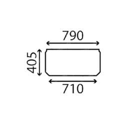 szyba JCB - przednia dolna KHN1298 (4313)