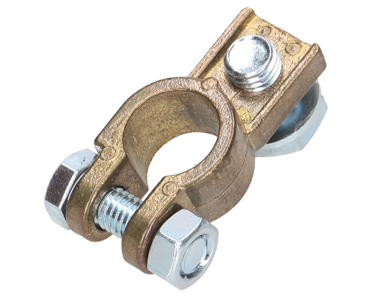 Klema, zacisk akumulatora mosiężna ujemna 50 mm