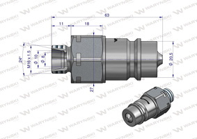 Szybkozłącze hydrauliczne EURO wtyczka M16x1.5 gwint zewnętrzny