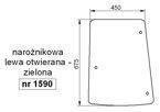 szyba Case Farmall C 55 65 75 85 95 105 - boczna lewa otwierana (1590)
