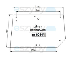 szyba tylna ciągnik Renault Ceres 6005023210