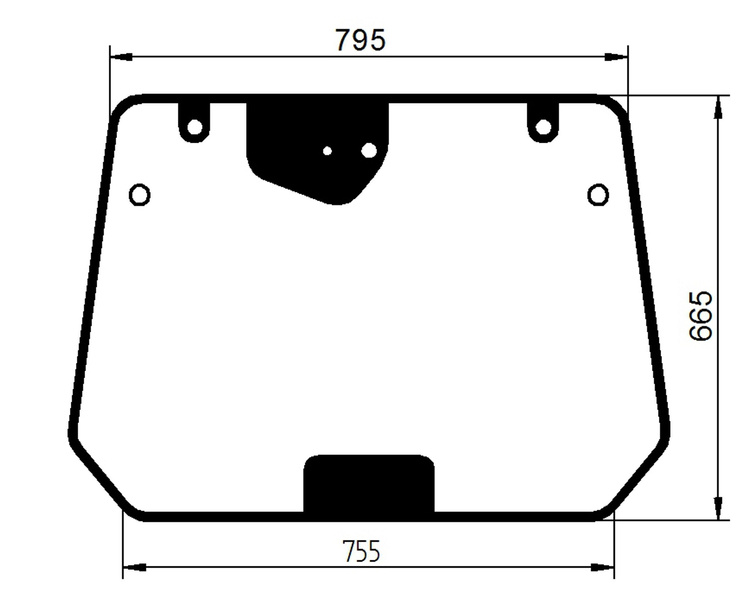 szyba do ciągnika Deutz-Fahr - tylna 0.016.9227.4 (2473)