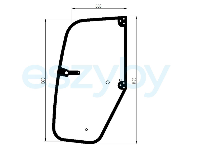 szyba ładowarka Volvo L25F L28F - drzwi lewe 11 otworów 15214834 (2718)