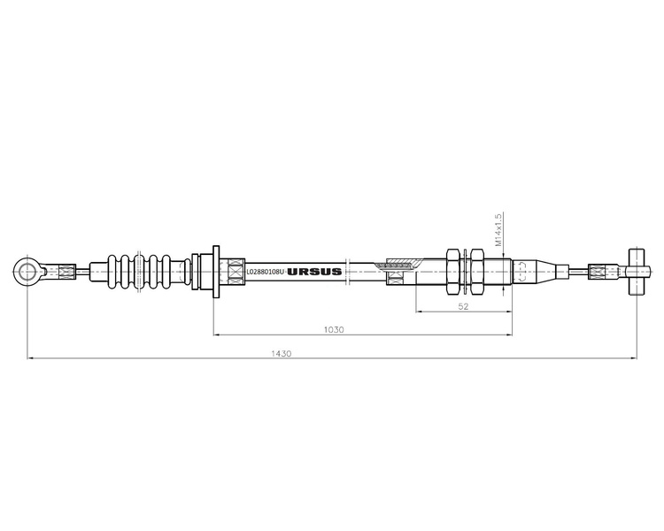 Linka - Hamulec L-1430mm 3714536M1 MF ORYGINAŁ URSUS