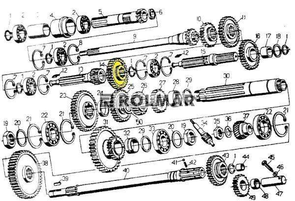 Koło zębate III biegu i reduktora przesuwne C-330 Skropol