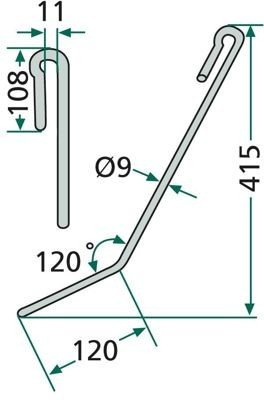 palec zagarniający siewnika Amazone krótki 952461