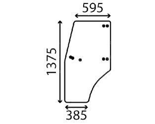 szyba do ciągnika John Deere - drzwi lewe ER047754 (2743)