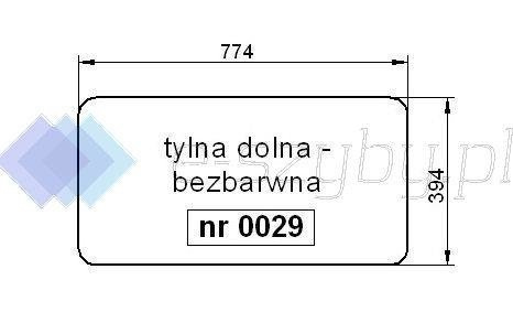 szyba CLAAS Ceres - tylna dolna (0029)