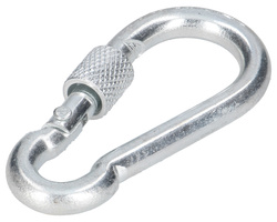 Karabińczyk metalowy z zabezpieczeniem 6x60mm stalowy