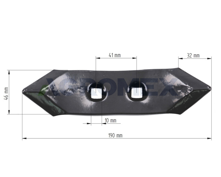 Redliczka 2-otworowa agregatu fi10 ze śrubami 190x46mm Waryński