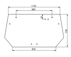 szyba do ciągnika Deutz-Fahr, Lamborghini, Same - tylna 0.011.0806.0/30 (1099)