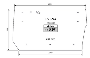 szyba do ciągnika Zetor Proxima CL - tylna 10101369201 (5081)