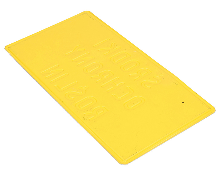 Tablica ostrzegawcza metalowa Środki Ochrony Roślin biała 28x14 cm