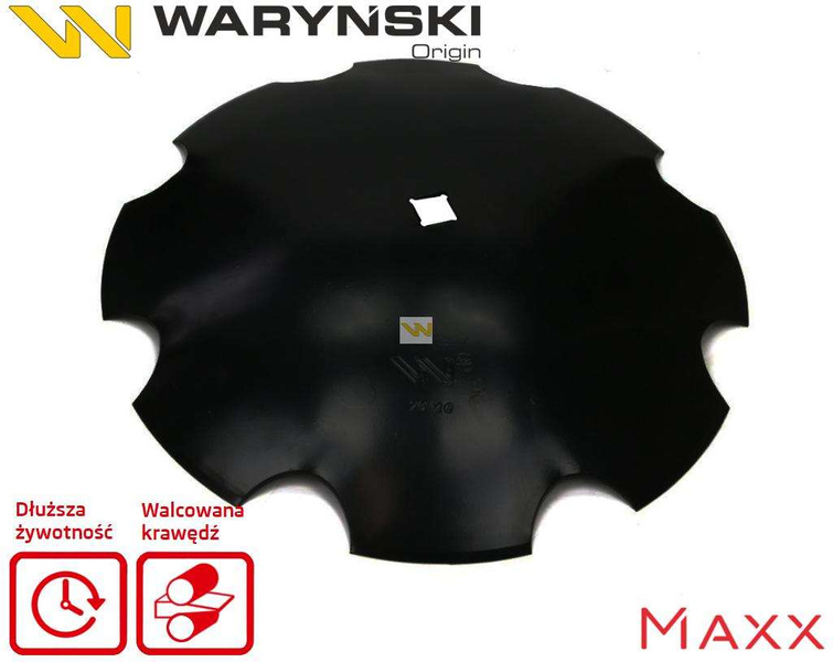 Talerz uzębiony Z-8 fi 560 otwór 30x30 stal borowa WARYŃSKI MAXX 1279601010 1202030130 W-5197560/30 [W-7560/30/4]