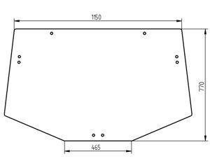 szyba do ciągnika John Deere - tylna ogrzewana AL203584