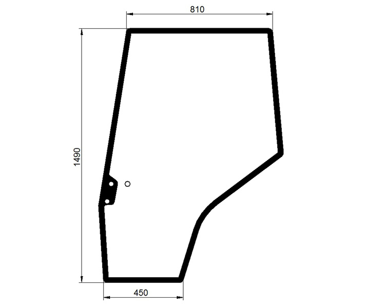 szyba do ciągnika Massey Ferguson, Landini, Valmet - drzwi lewe 3907221M1 (1129)