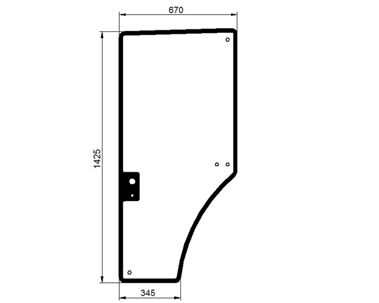 szyba do ciągnika John Deere - drzwi lewe R131163 (1079)