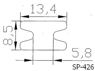 uszczelka gumowa uniwersalna typ H 13.5x8.5mm