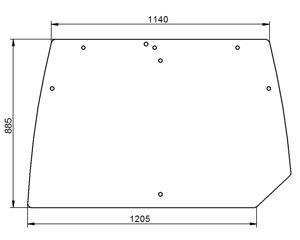 szyba do ciągnika Deutz-Fahr, Lamborghini, Same - tylna 001083460 (1115)