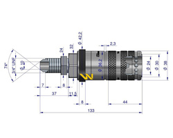 Szybkozłącze hydrauliczne zrywalne seria WIA3CV (3CFPV) gniazdo long 3/4" UNF gwint zewnętrzny EURO PUSH-PULL (ISO 7241-A) Waryński