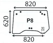 szyba do ciągnika John Deere - tylna ER047939 (2829)