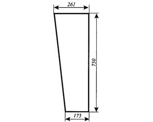 szyba do ciągnika MF-255 kabina Lubsko typ KBMF/1 - przednia dolna prawa (37)
