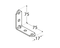 Kątownik wąski łącznik meblowy 75x75x17x2,0 dmx