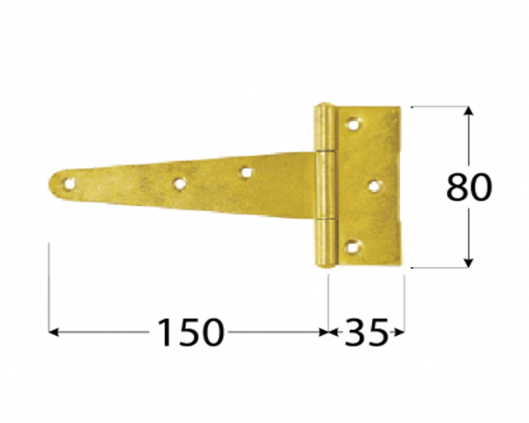 Zawias trójkątny 150x35x80x2,0 furtki skrzynie domax