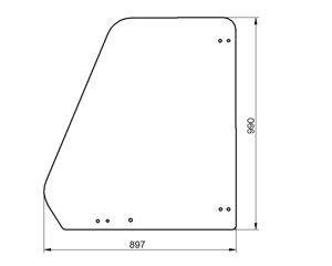 szyba ładowarka Merlo Panoramic - drzwi zielona 053944, 034915 (1971/1)