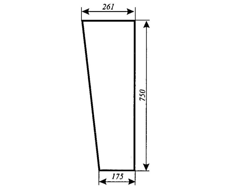 szyba do ciągnika MF-255 kabina Lubsko typ KBMF/1 - przednia dolna prawa (37)