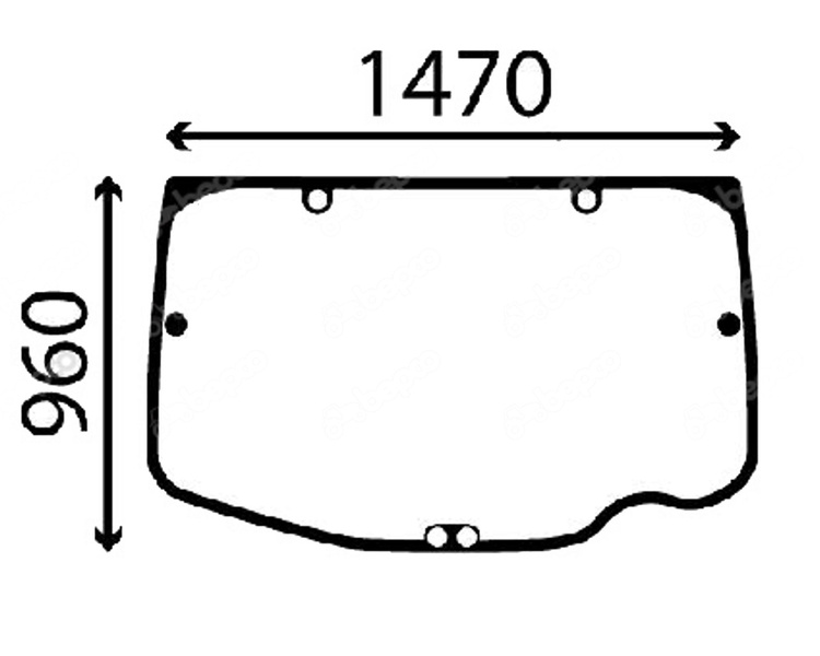 szyba do ciągnika John Deere - tylna R537532 (5120)