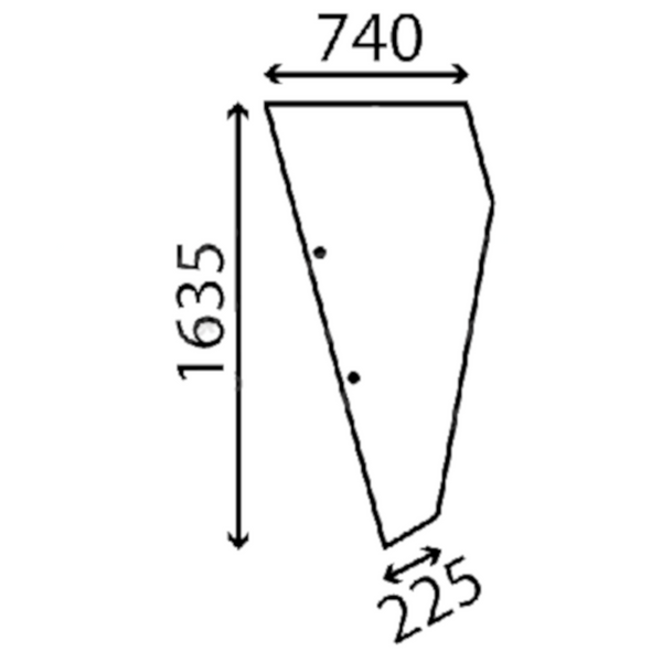 szyba kombajn New Holland - boczna lewa 80425386 (4865)