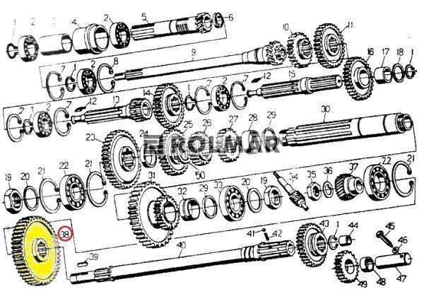 Koło zębate przekaźnika mocy napędzane C-330