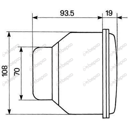 lampa przednia, reflektor 193x135mm ciągnik Fiat 5154453, 5155603 COBO