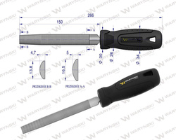 Pilnik do metalu półokrągły 150 mm Waryński