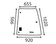 szyba koparko-ładowarka CAT - drzwi górna prawa 205-9597 (2867)