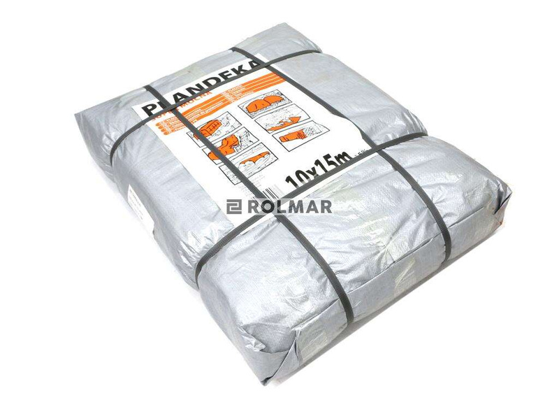 Plandeka SUPER MOCNA 10x15m (srebrna) gramatura 160g/m2