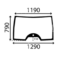 szyba CLAAS / Renault Celtis RA RC RX 426 436 442 456 - przednia 6005029093 (1368)