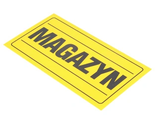 Tablica ostrzegawcza plastikowa żółta MAGAZYN 12x22 cm