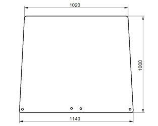 szyba do ciągnika John Deere - przednia stała R199222