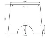 szyba do ciągnika John Deere kabina - przednia L59466 (2184)