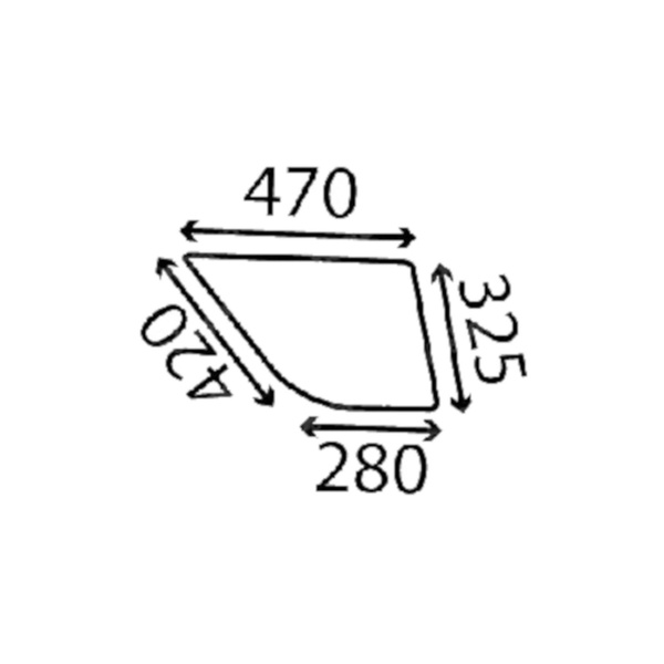 szyba do ciągnika Fendt - boczna dolna prawa 524810011230 (4923)