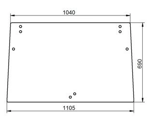 szyba do ciągnika John Deere - przednia ER047310 (1311)